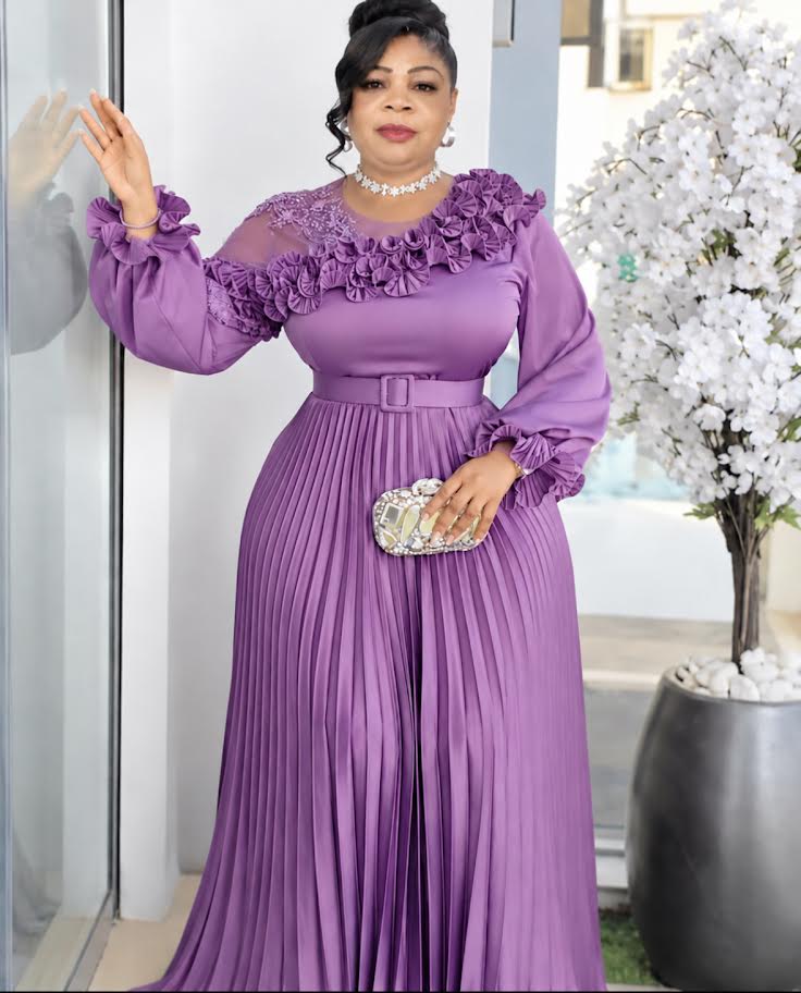 Lavender Luxe Pleated Maxi Gown.