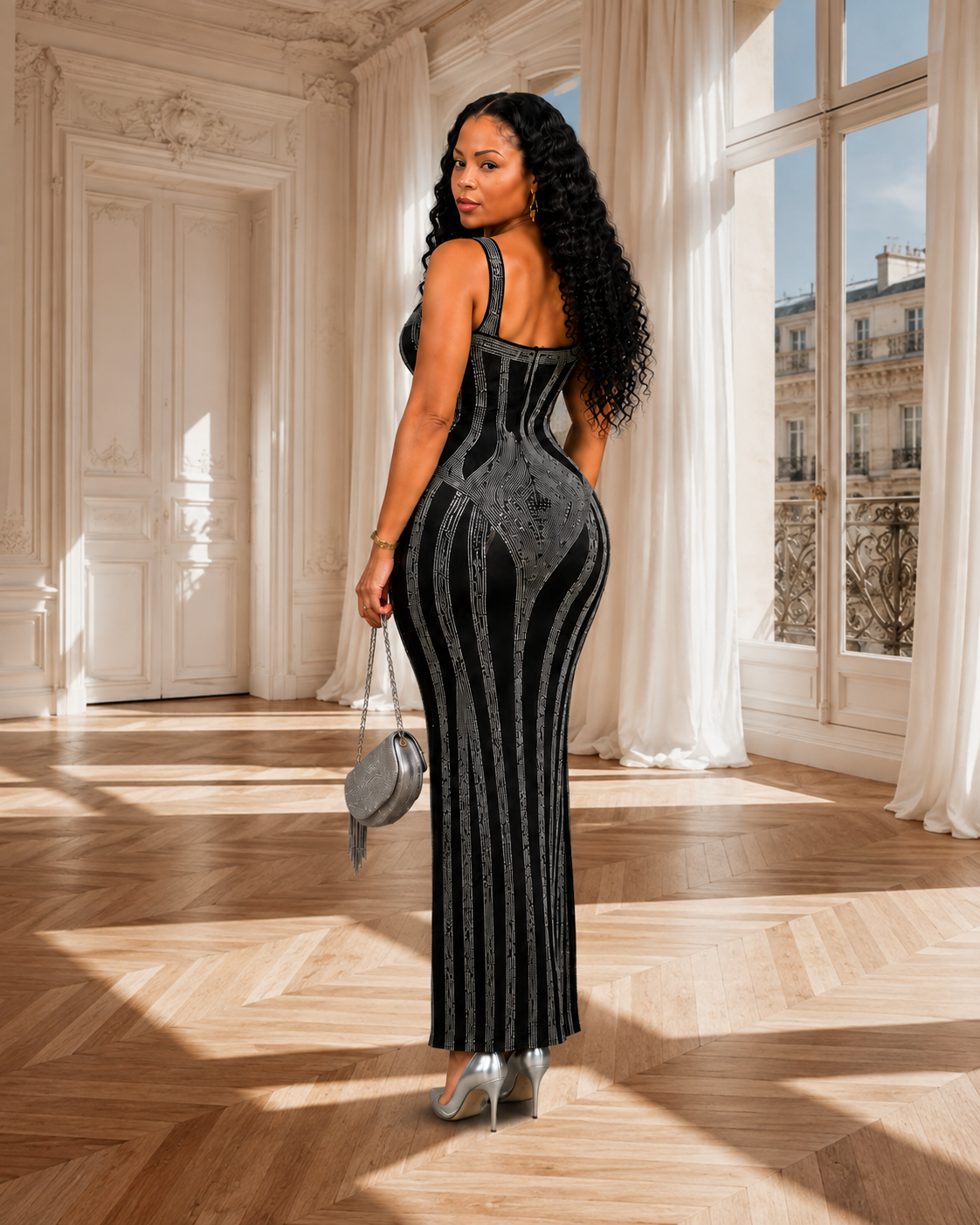 Noir Radiance Luxe Gown