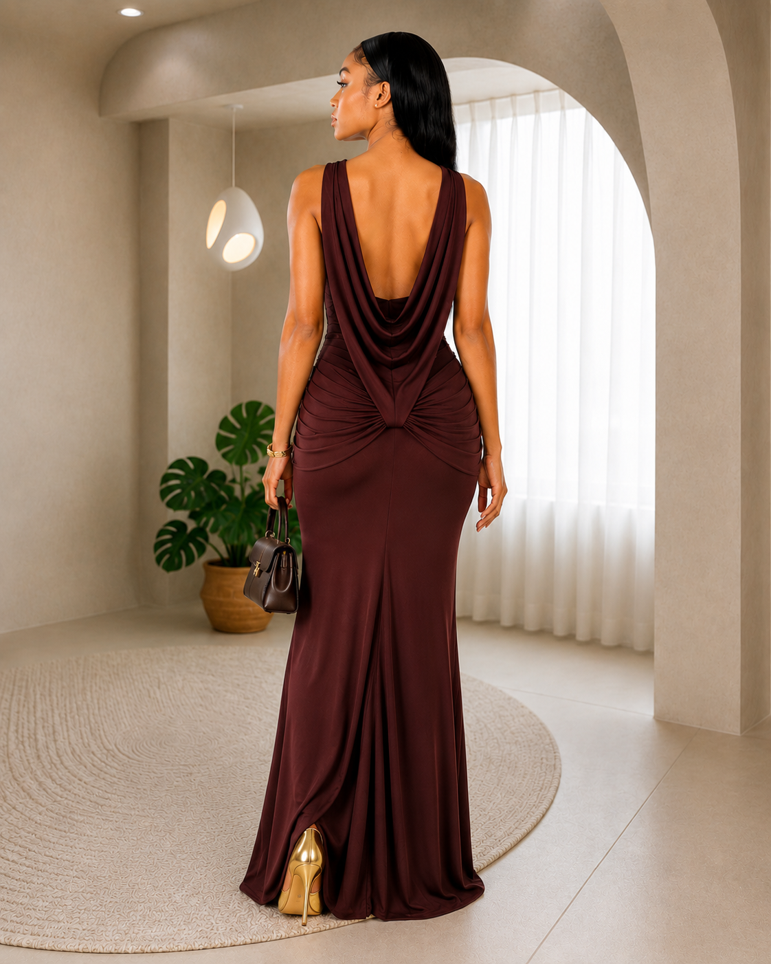 Midnight Mocha Elegance Gown