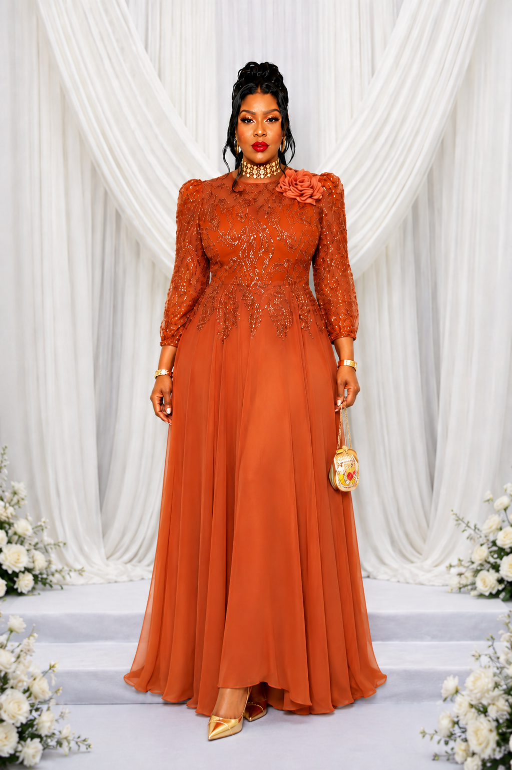 Amber Embellished Maxi Gown