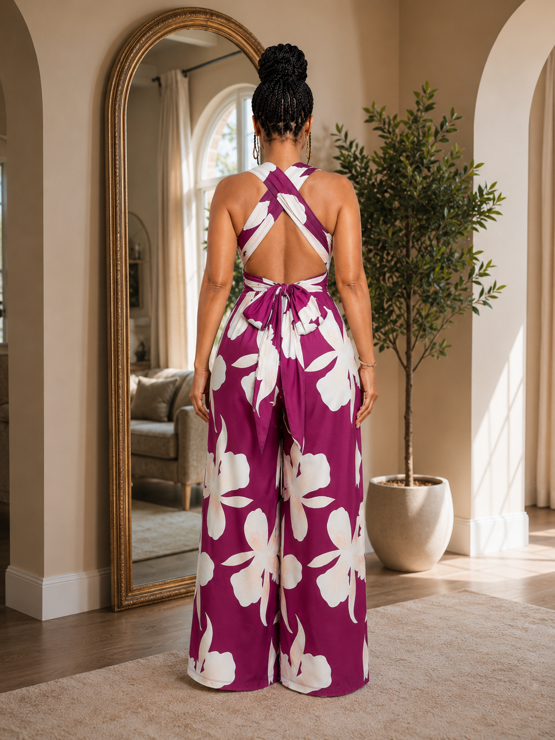 Island Bloom Halter Jumpsuit