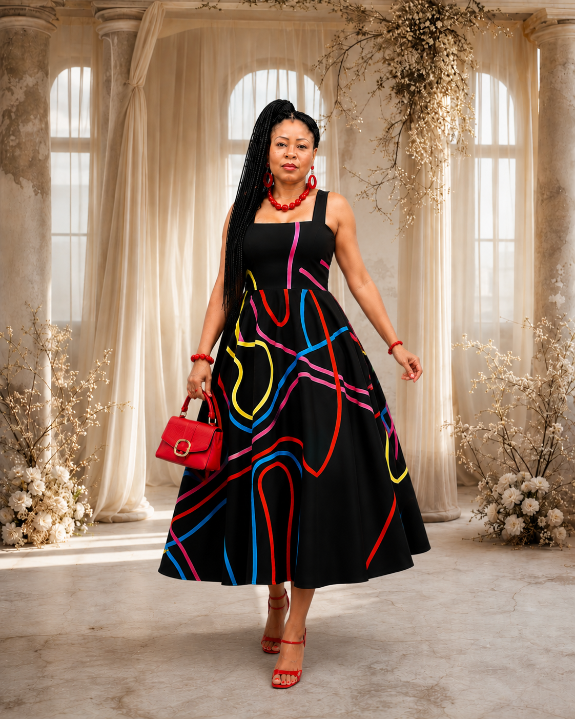 Midnight Mosaic Elegance Dress