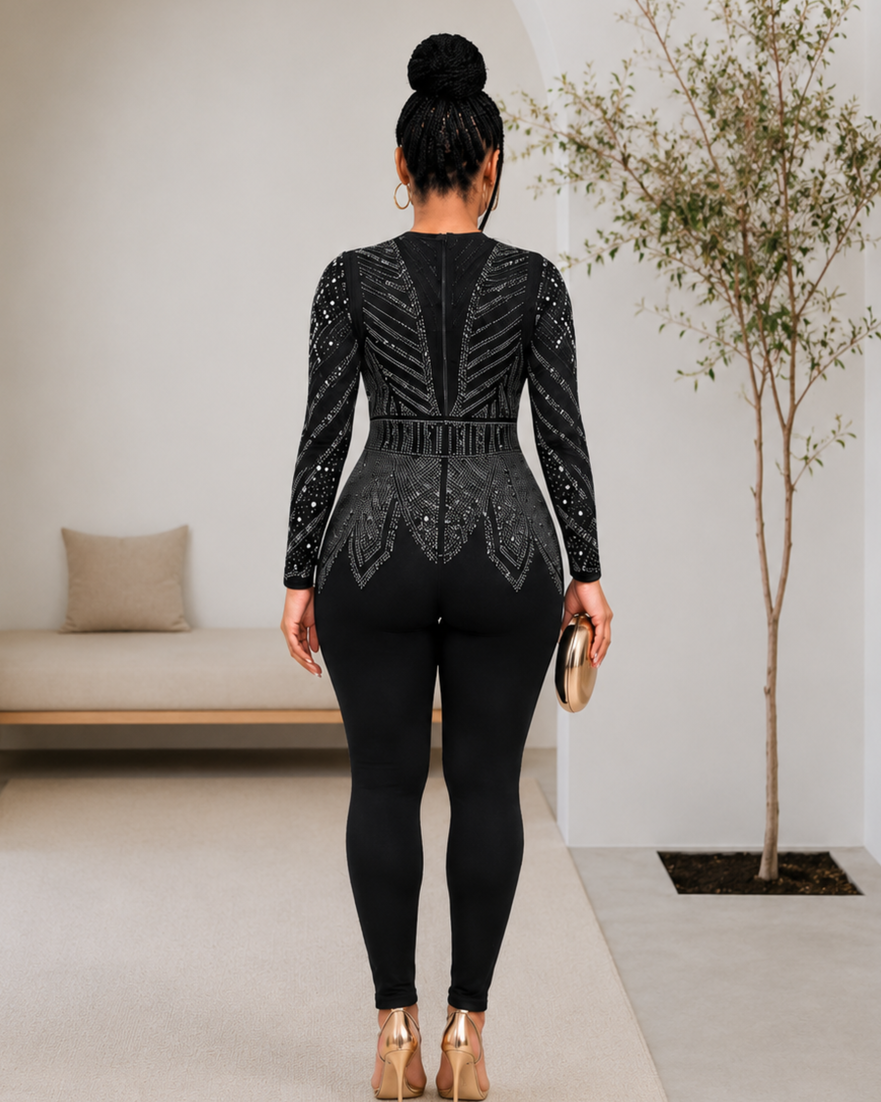 Midnight Luxe Rhinestone Jumpsuit