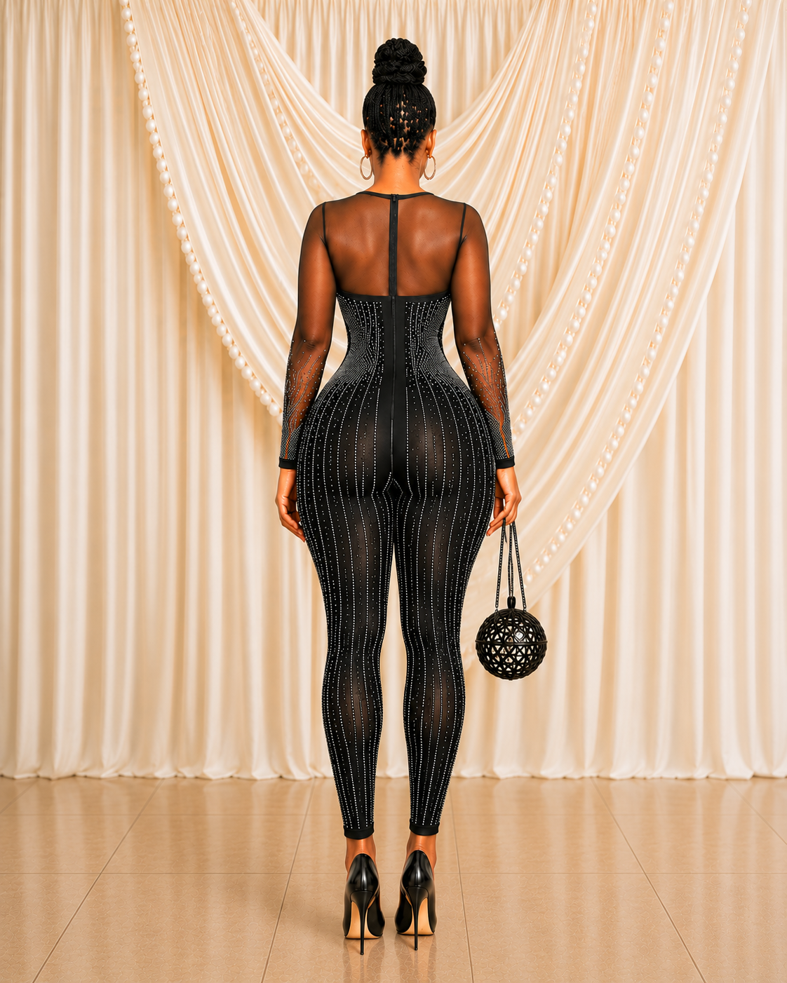 Midnight Rhinestone Jumpsuit