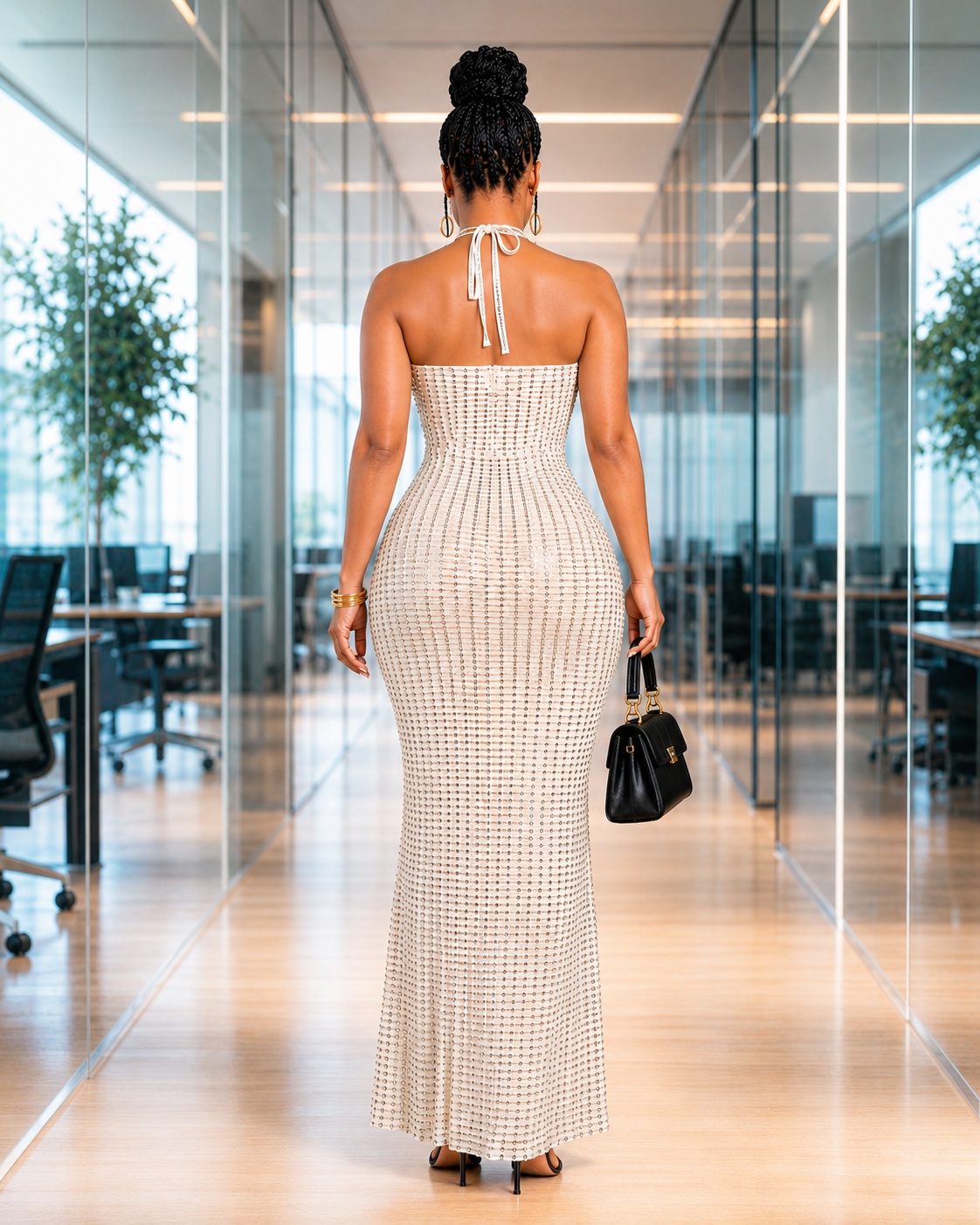Champagne Radiance Crystal Gown