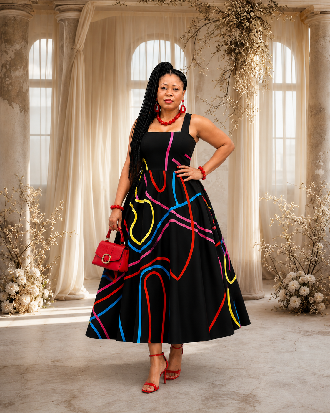 Midnight Mosaic Elegance Dress