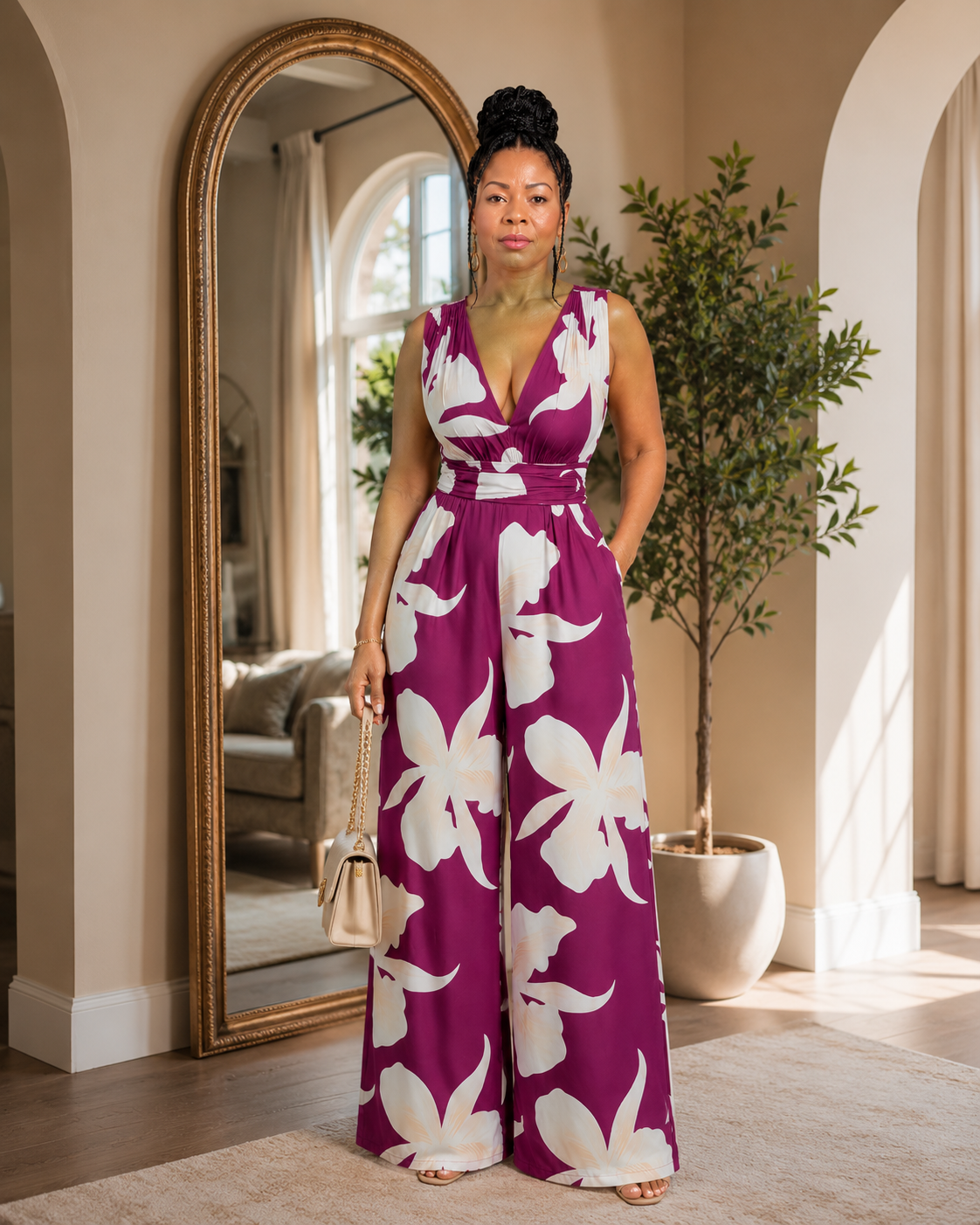 Island Bloom Halter Jumpsuit