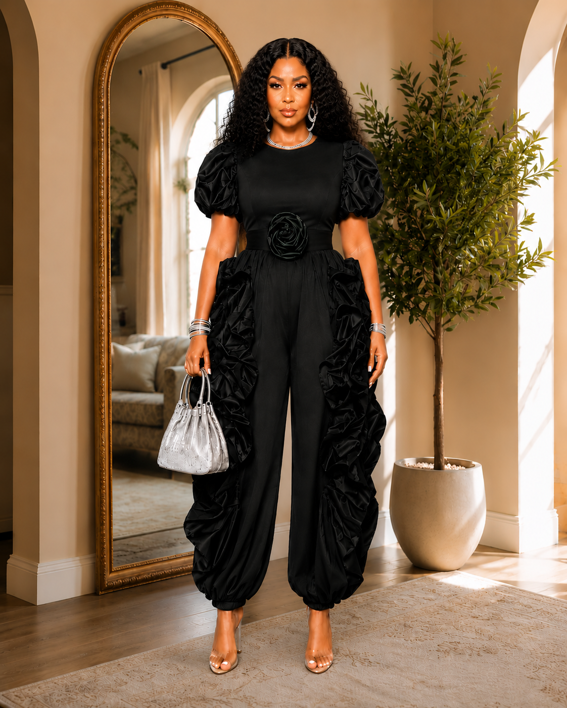 Noir Bloom Couture Jumpsuit