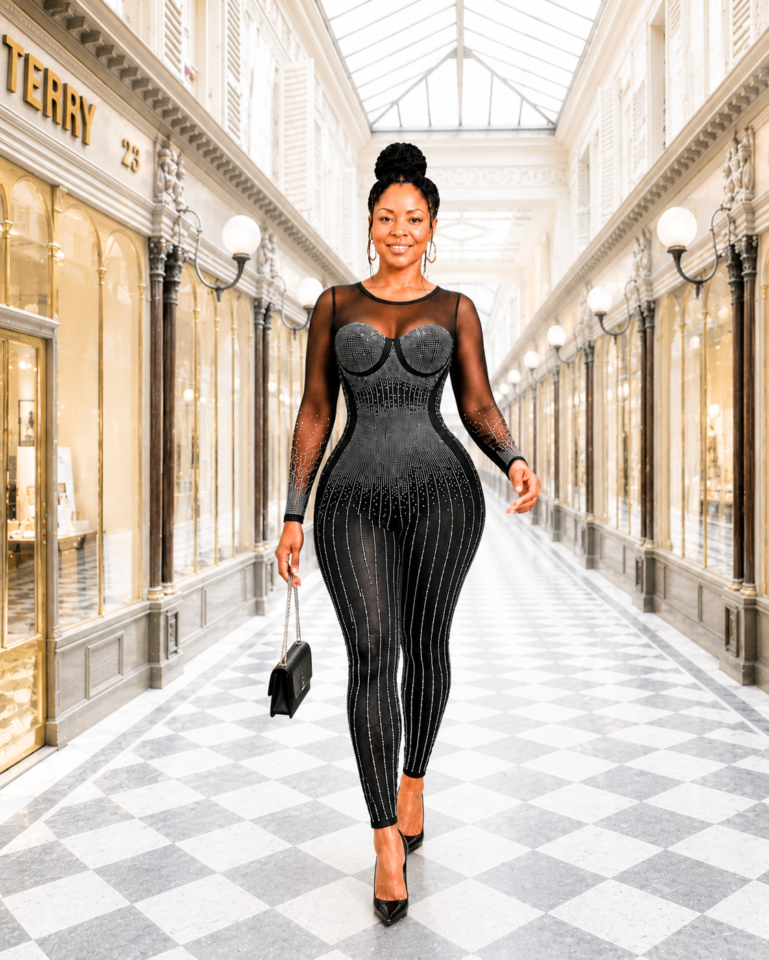Midnight Rhinestone Jumpsuit