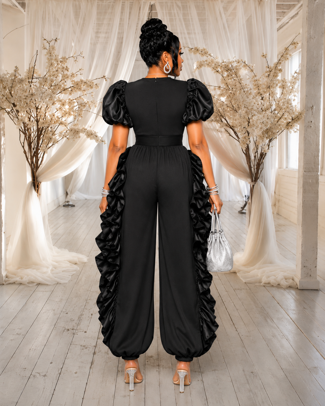 Noir Bloom Couture Jumpsuit