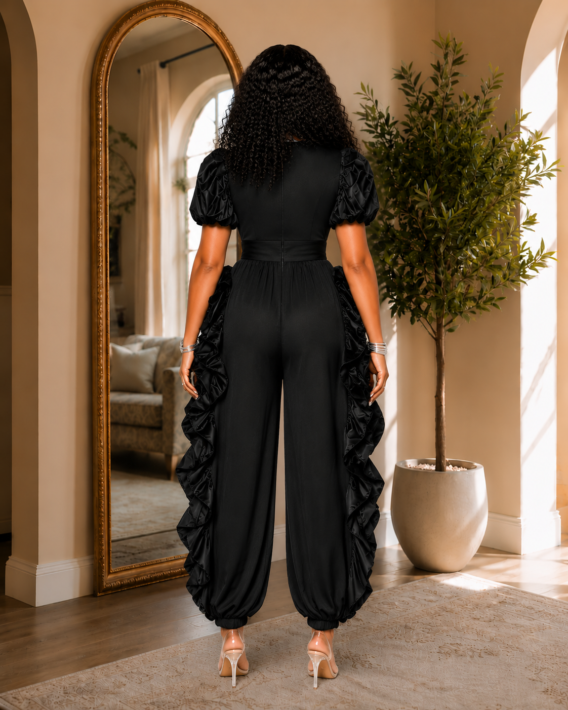 Noir Bloom Couture Jumpsuit