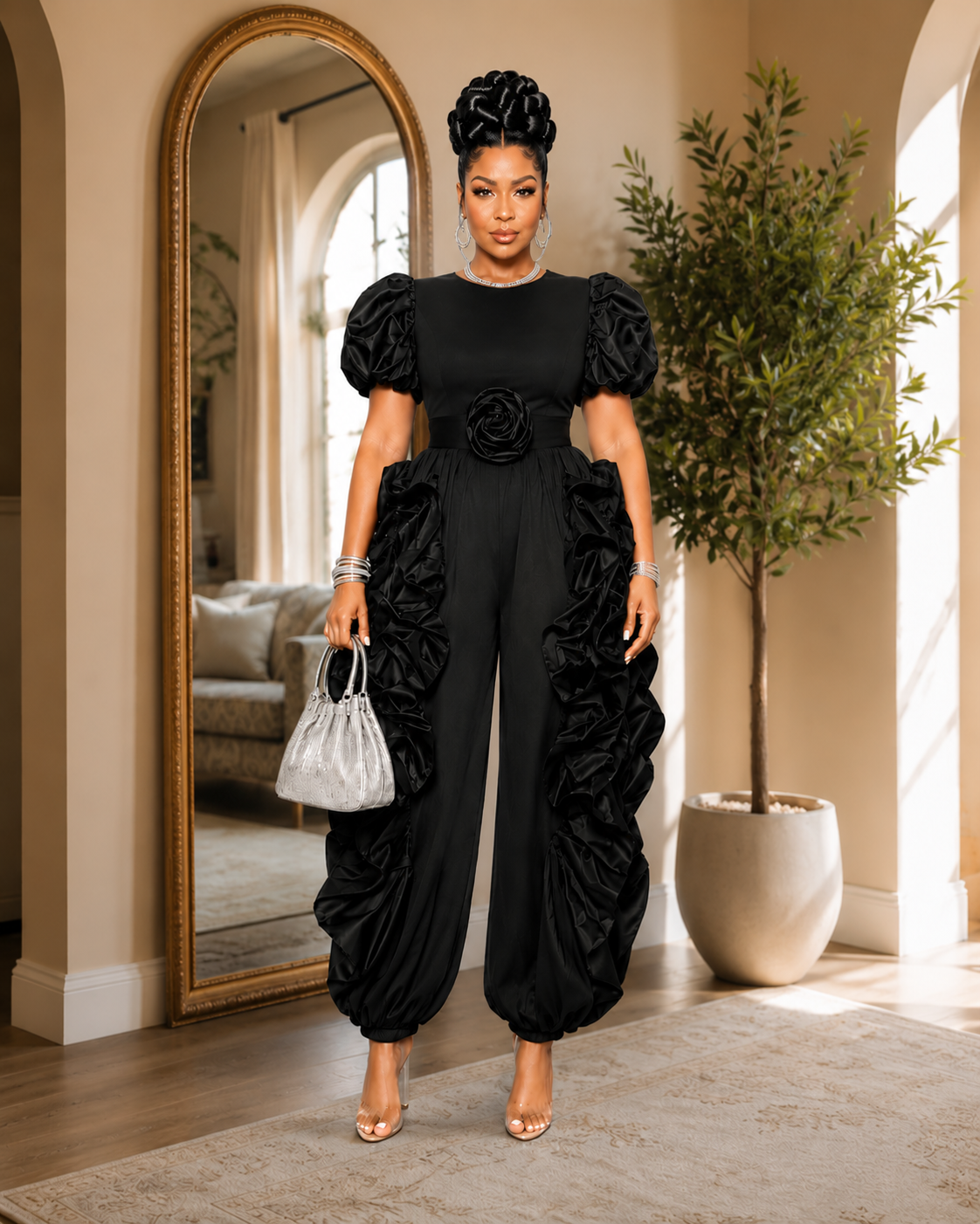 Noir Bloom Couture Jumpsuit